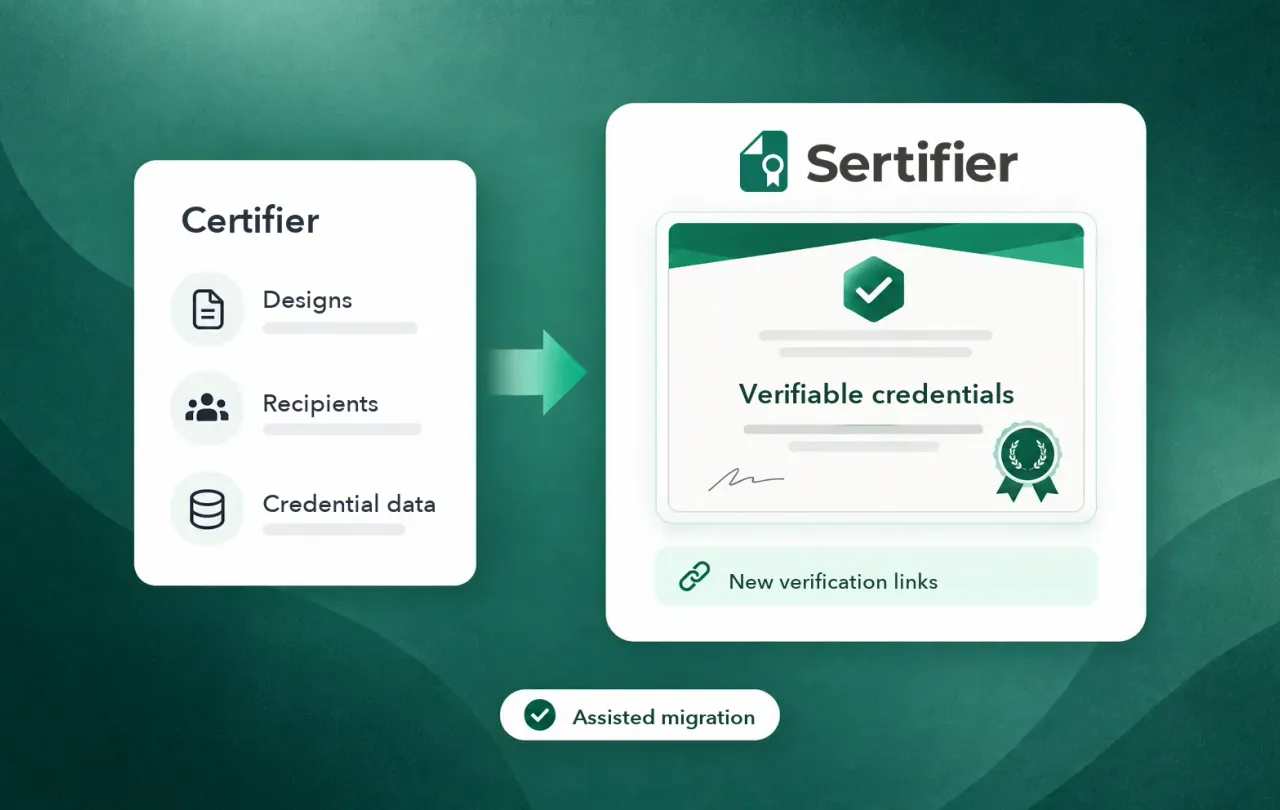 Moving credentials from Certifier to Sertifier
