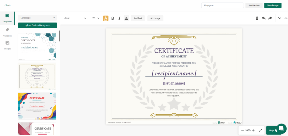 design a certificate