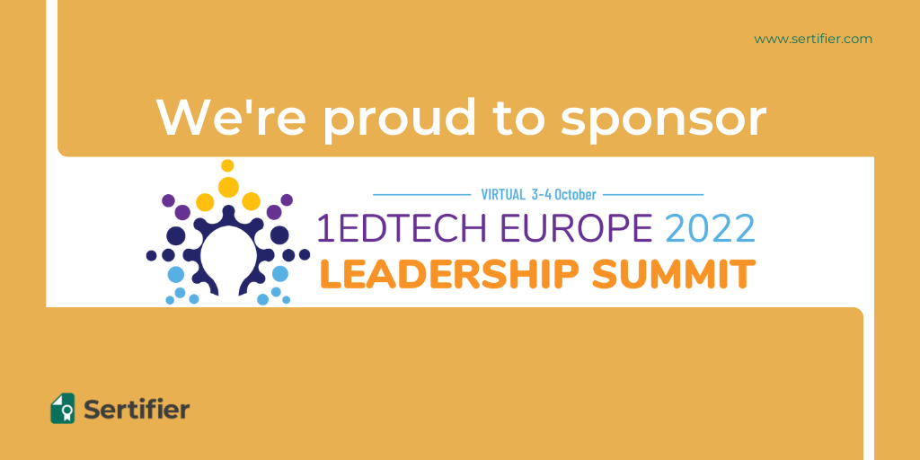 Sertifier digital badge platform sponsored 1EdTech Europe