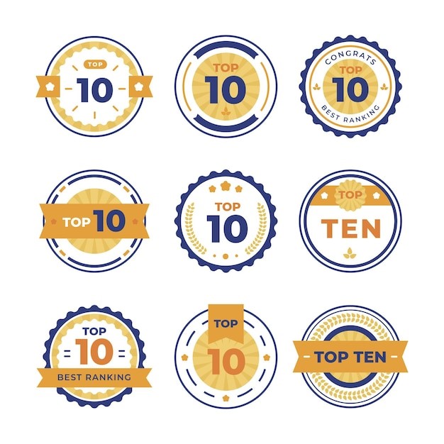 top ten badges