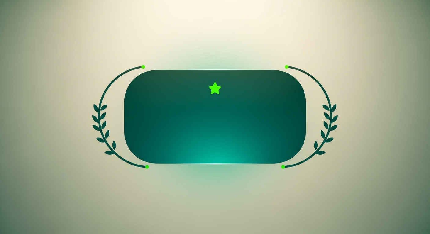 An award certificate with a star and laurel symbols