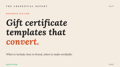 Editorial cover: gift certificate templates that convert. What to include, how to brand, when to make verifiable. The Credential Report No. 17
