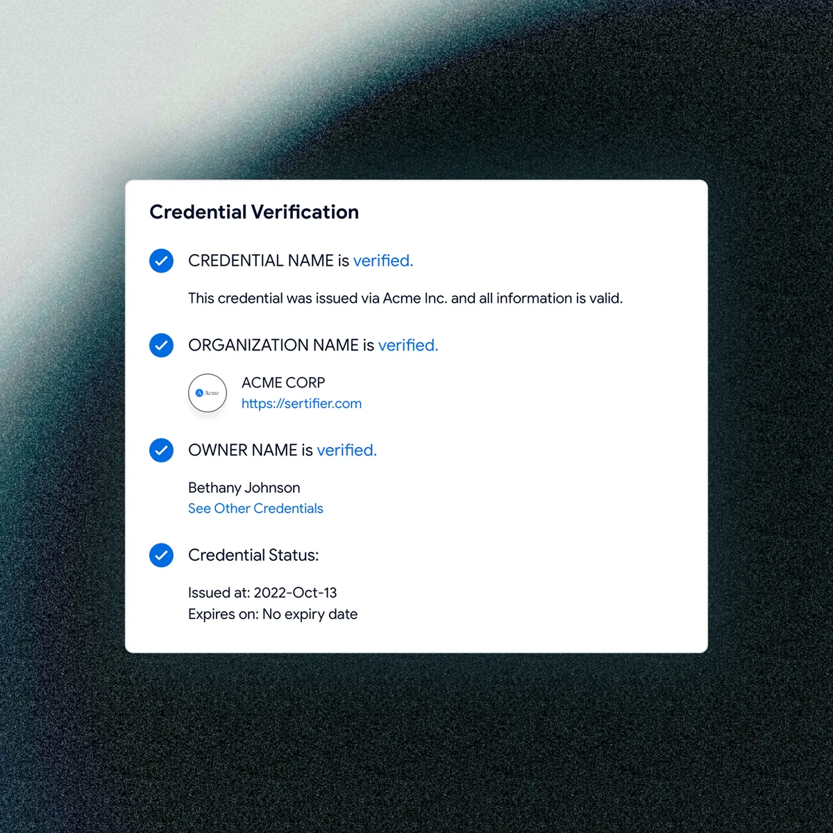 Instant Verification