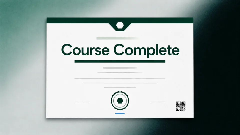 Course completion certificates